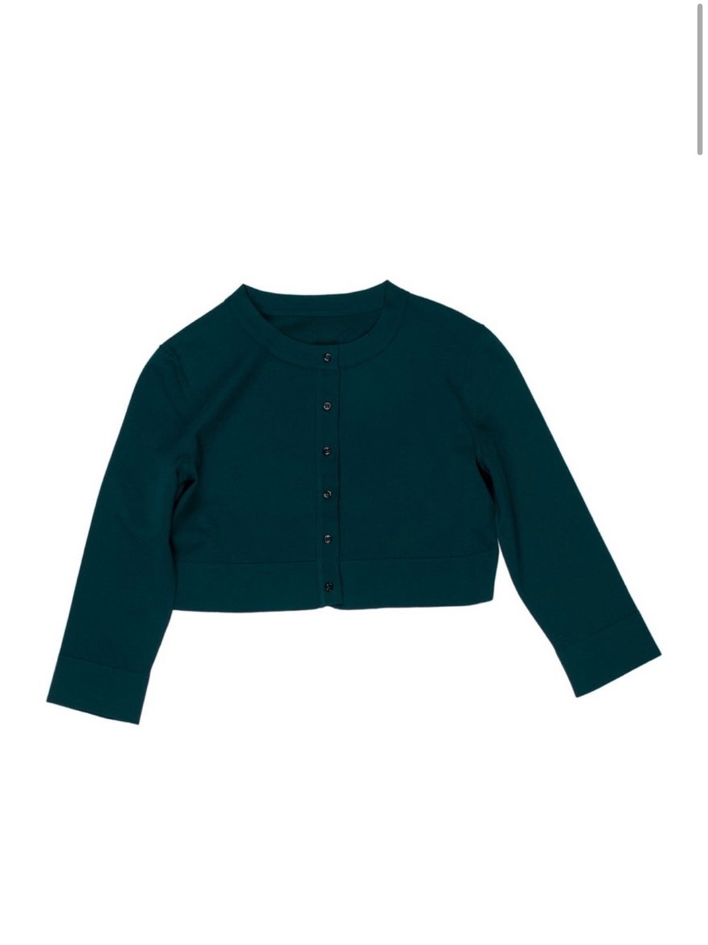 Alaïa Teal Cropped Button-Front Cardigan